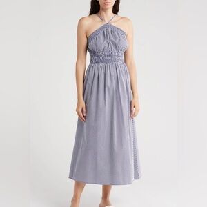 Rachel Parcell Halter Neck Blue Midi Dress